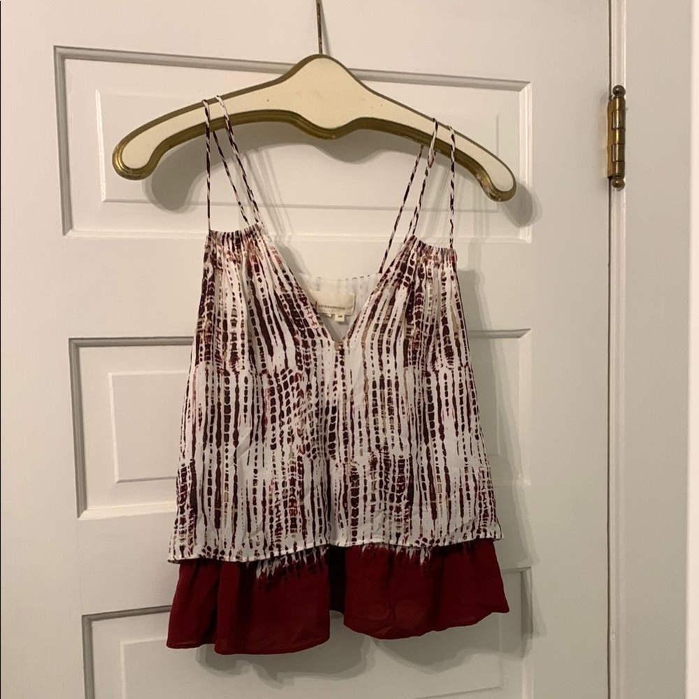 Stylish Women's Red and White Top